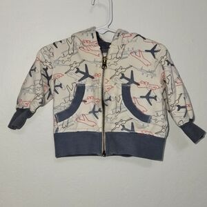 Old Navy Airplane Full Zip Hoodie 6-12 Months